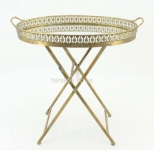 Кофейный столик-поднос, журнальный, металл золото, со стеклянной столешницей ГП81149