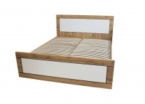 Ліжко двоспальне Тахо, ЛДСП дуб Тахо та білий (графіт), 16 мм (вд)