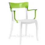 Кресла Hera-K белые с цветной прозрачной спинкой