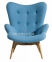 Кресло Флорино, мягкое, ножки дерево бук, ткань цвет голубой (коричневый, желтый, оранжевый, синий)