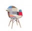 Кресло Леон ткань Пэчворк, на ножках (дерево, металл), на колесах, на блине, полубарные, барные (ом)