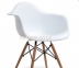Кресло Тауэр Вуд (Леон), пластик цвет белый, черный, ножки деревянные